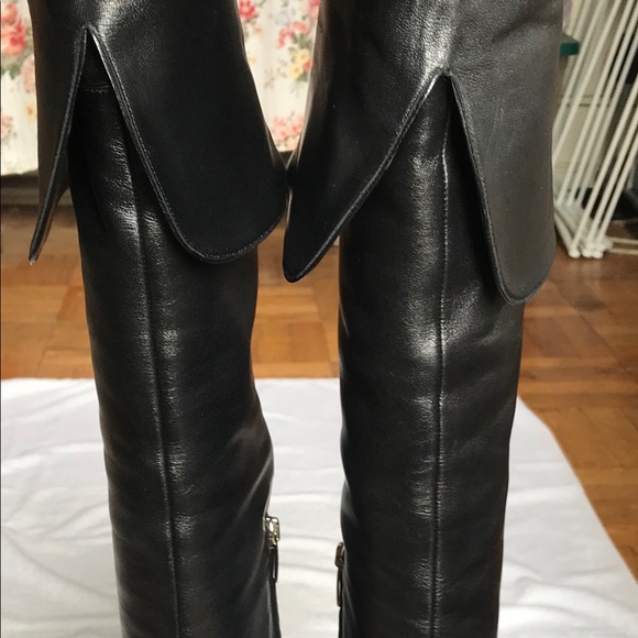 Authentic Sergio Rossi Over-The-Knee Leather Boots Size 40 - Picture 9 of 16